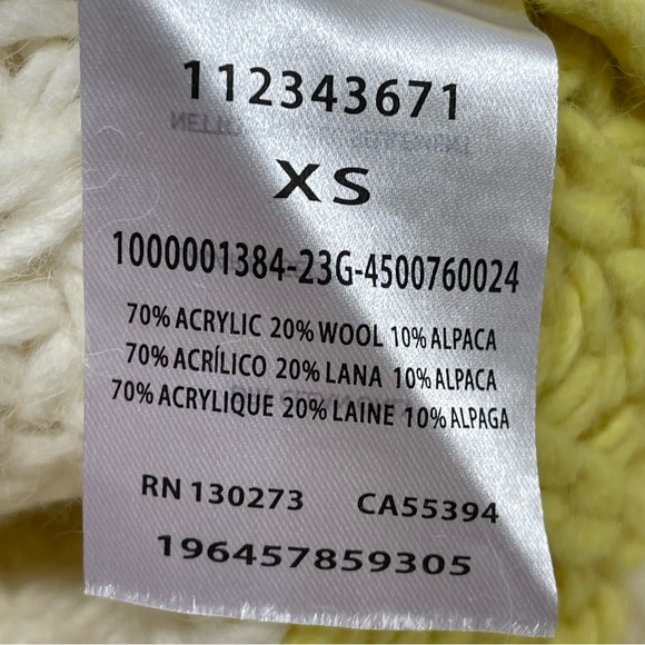 Wrangler Chunky Striped Sweater Cream Yellow Size XS - Picture 6 of 6